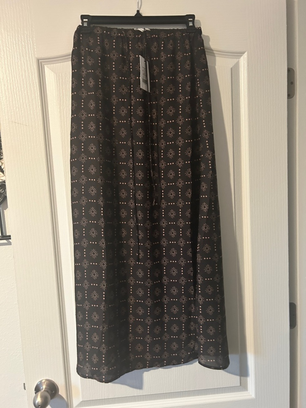 Showpo Black Maxi Skirt with Sunburst Print